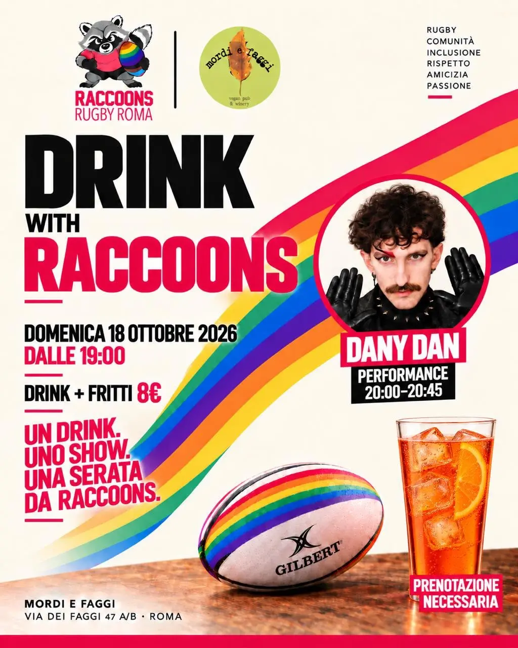 Locandina Drink with Raccoons del 18 ottobre 2026